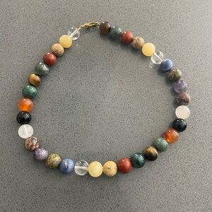 Multicolor Natural Stone Beaded Choker Necklace